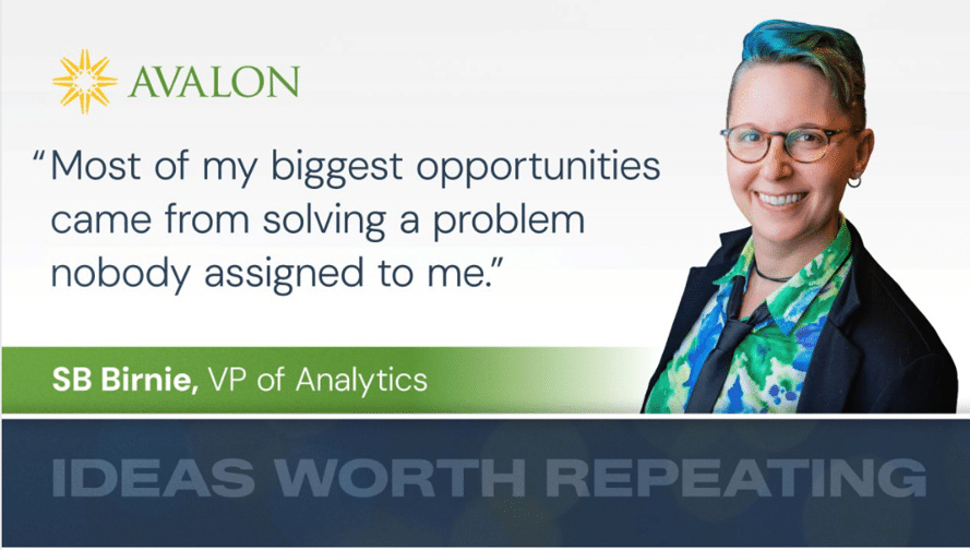 Graphic of Avalon's SB Birnie with a quote from the TNPA Leading EDGE Panel
