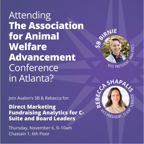 A flyer advertising Avalon’s AAWA session with pictures of the speakers and location information.