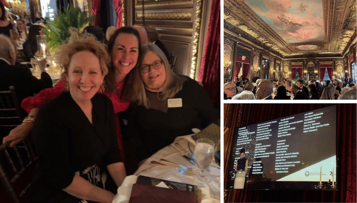 A collage of photos from the 75th Anniversary Gala for the National Trust for Historic Preservation
