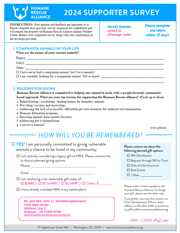 Planned giving supporter survey