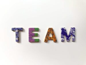 Team in Colorful Alphabets
